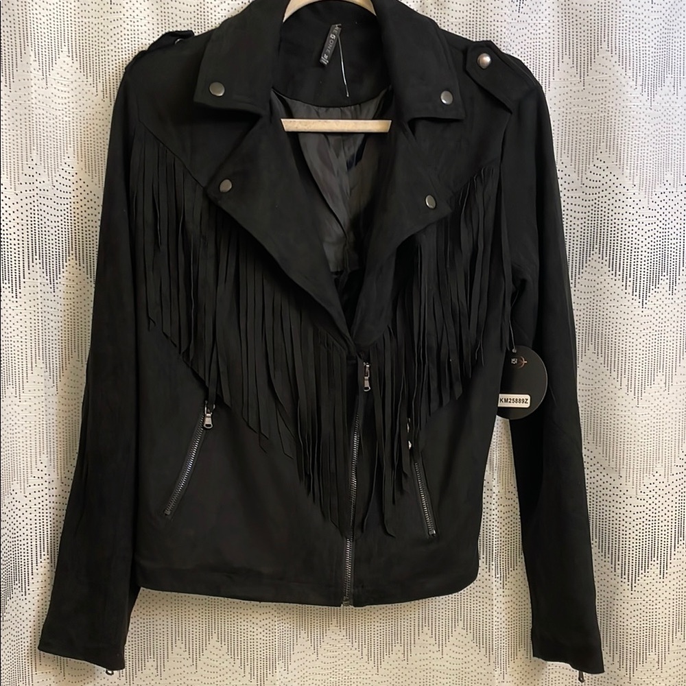 Black Fringe Women's Jacket